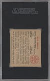 Bob Lemon from the 1950 Bowman set graded by SGC and given an overall grade of 5.