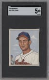Bob Lemon from the 1950 Bowman set graded by SGC and given an overall grade of 5.