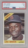 Lou Brock from the 1966 Topps set graded by PSA and given an overall grade of 5.
