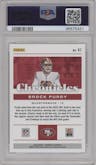Brock Purdy from the 2022 Panini Chronicles set featuring a Blue parallel graded by PSA and given an overall grade of 10.