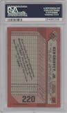 Ken Griffey Jr. from the 1989 Bowman set graded by PSA and given an overall grade of 9.