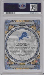 Jahmyr Gibbs from the 2023 Panini Mosaic set graded by PSA and given an overall grade of 10.