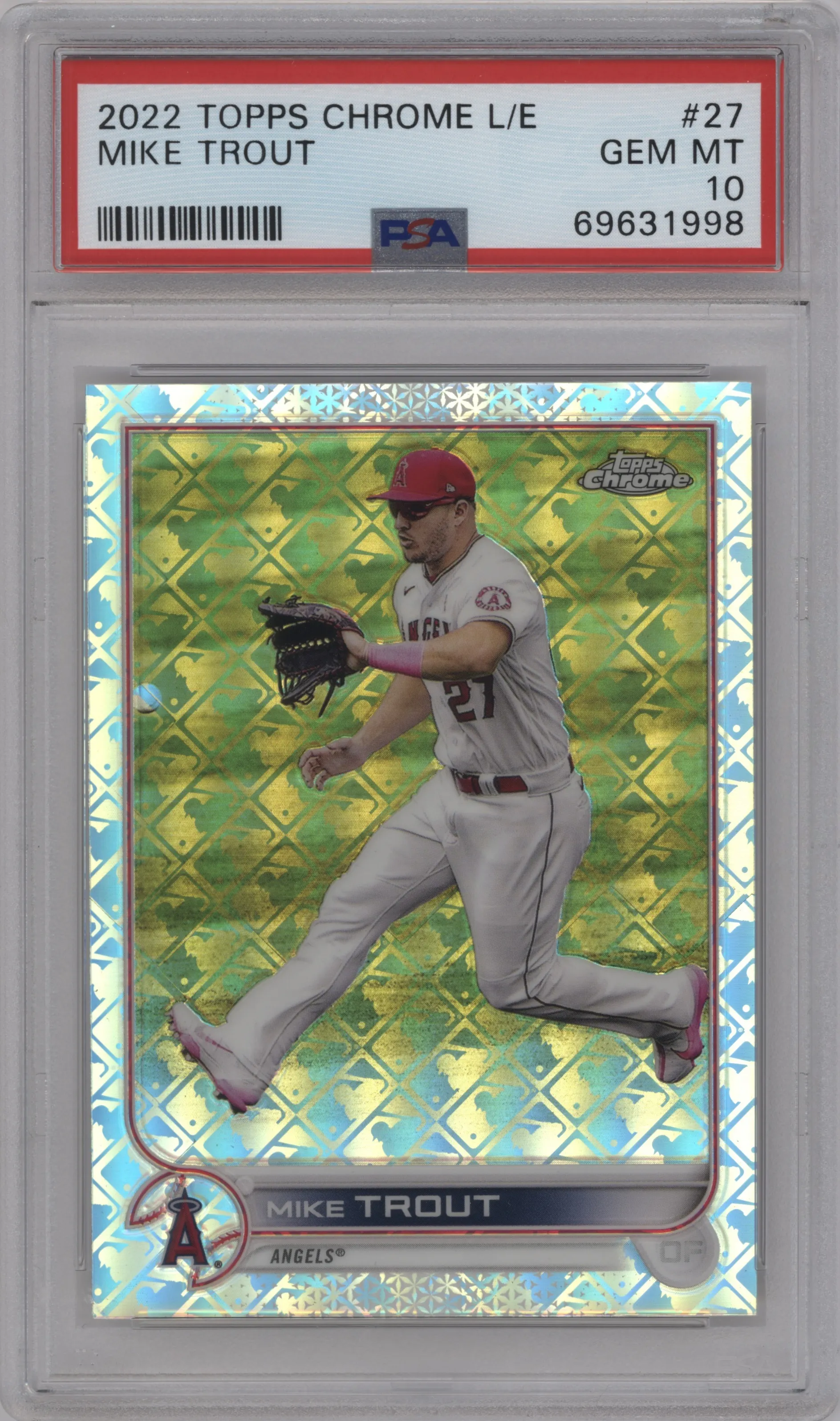 2022 Topps Chrome Logofractor Mike Trout #27 PSA 10