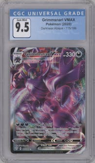 Grimmsnarl VMAX from the 2020 Pokemon SWSH set graded by CSG and given an overall grade of 9.5.