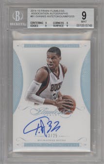 Giannis Antetokounmpo from the 2014-15 Panini Flawless set graded by Beckett and given an overall grade of 9.