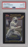 Barry Sanders from the 1992 Topps Finest set graded by PSA and given an overall grade of 10.