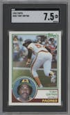 Tony Gwynn from the 1983 Topps set graded by SGC and given an overall grade of 7.5.