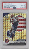 Anthony Edwards from the 2020-21 Panini Mosaic set featuring a Reactive Yellow parallel graded by PSA and given an overall grade of 10.