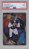 Caleb Williams from the 2024 Finest set featuring a Oil Spill Geometric Refractor parallel graded by PSA and given an overall grade of 9.