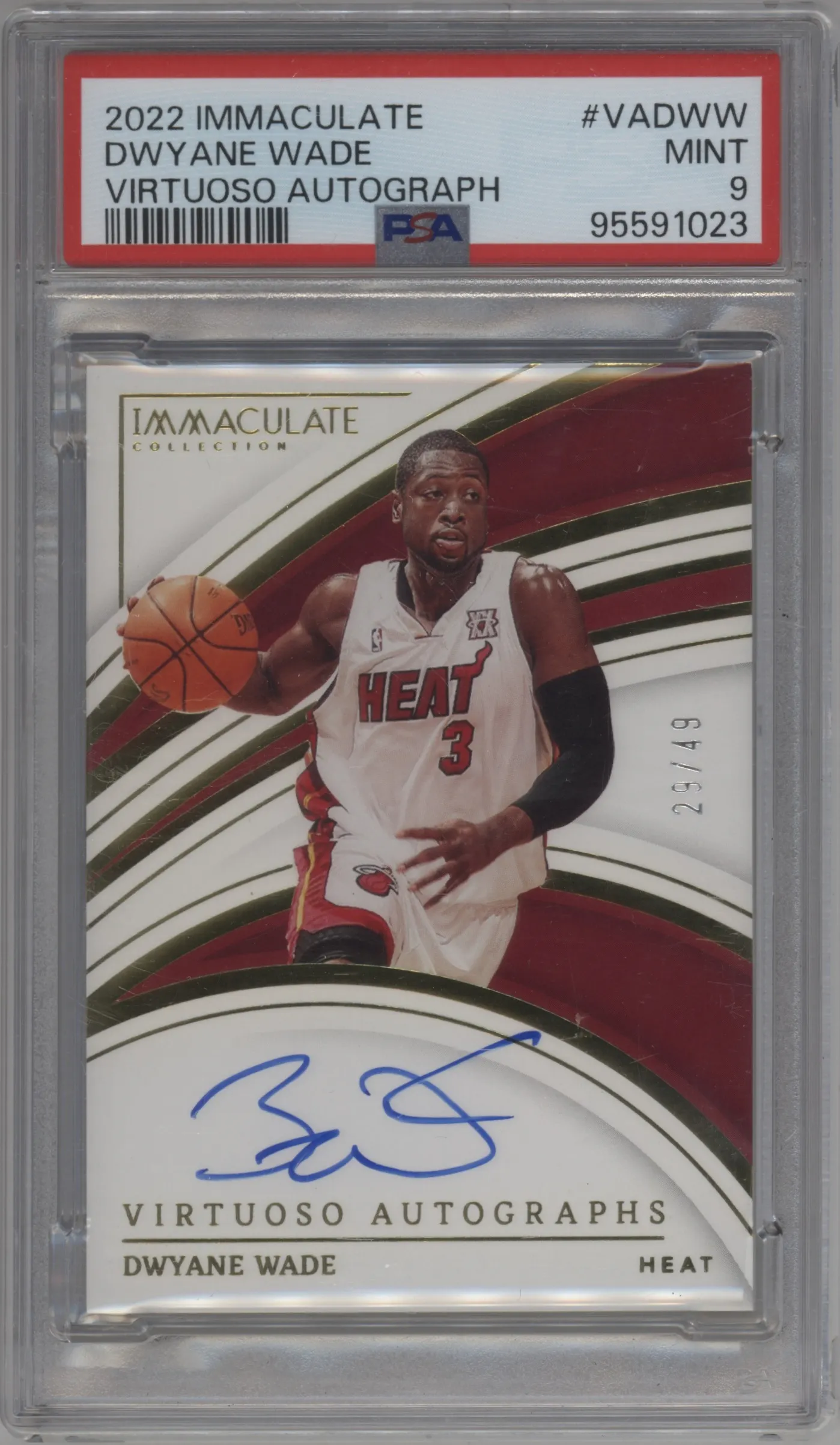 2022 Panini Immaculate Collection Virtuoso Auto Dwyane Wade #VA-DWW PSA 9