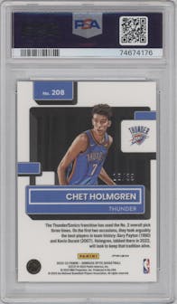 Chet Holmgren from the 2022-23 Panini Donruss Optic  set featuring a Black Velocity parallel graded by PSA and given an overall grade of 10.