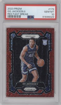 GG Jackson II from the 2023-24 Panini Prizm set featuring a Fast Break Red parallel graded by PSA and given an overall grade of 10.