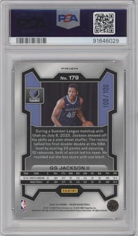GG Jackson II from the 2023-24 Panini Prizm set featuring a Fast Break Red parallel graded by PSA and given an overall grade of 10.