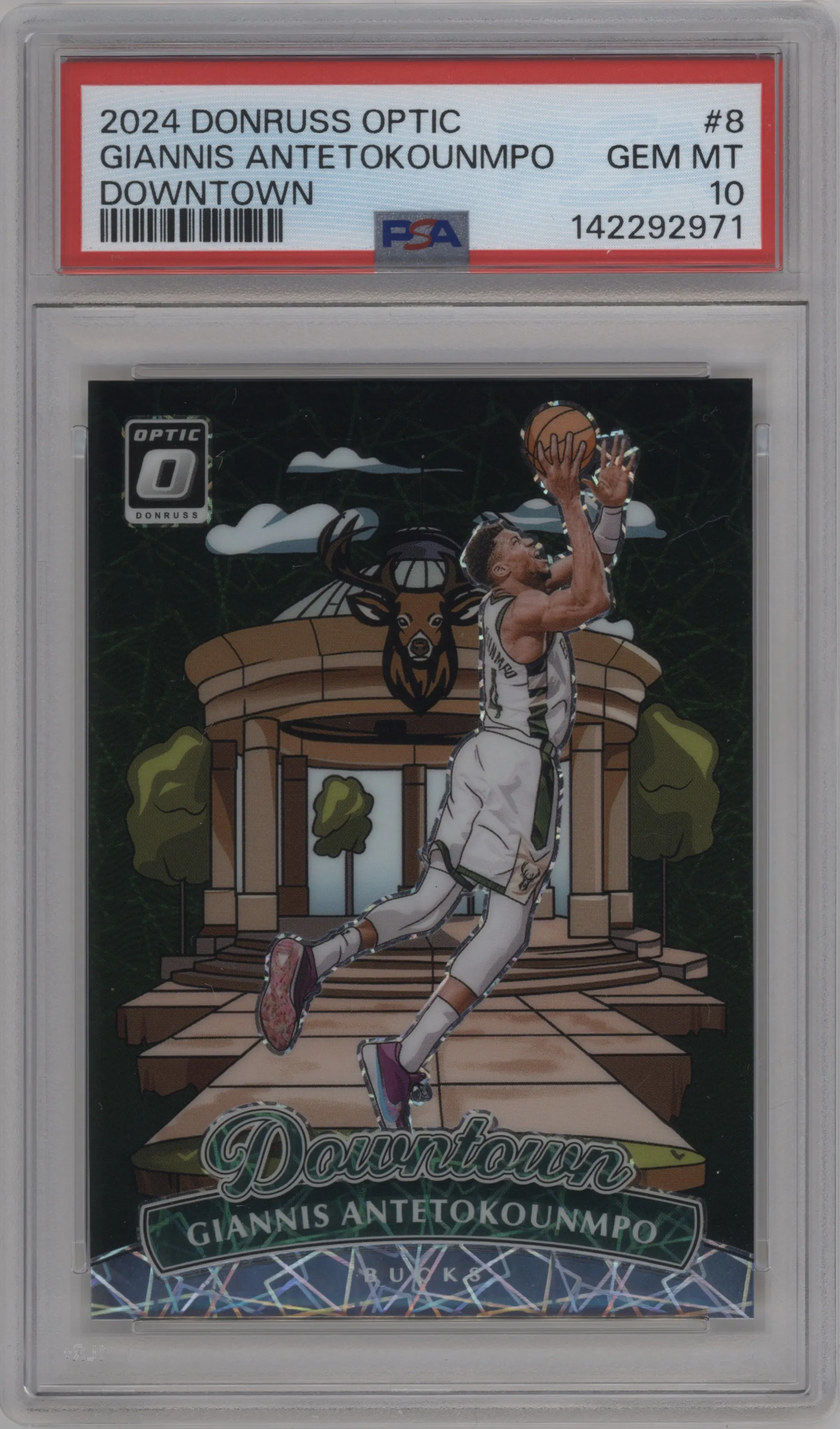2024 Donruss Optic Downtown Giannis Antetokounmpo #8 PSA 10