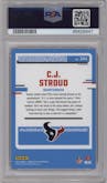 C.J. Stroud from the 2023 Donruss Optic set featuring a Pink parallel graded by PSA and given an overall grade of 10.