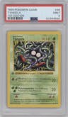 Tangela from the 1999 Pokemon set graded by PSA and given an overall grade of 9.