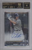 Tristen Lutz from the 2017 Bowman Draft set graded by Beckett and given an overall grade of 10.
