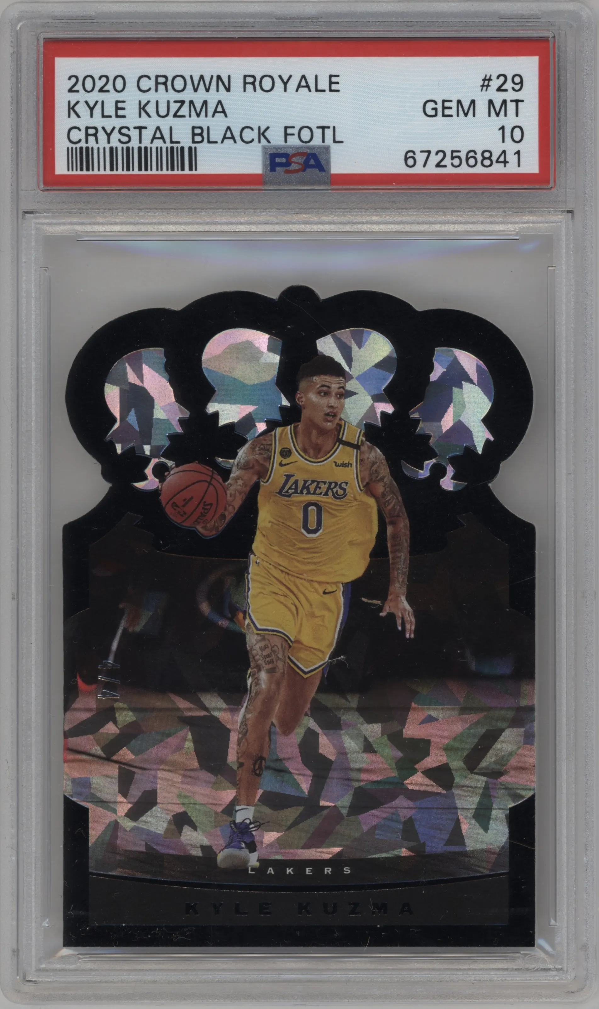2020 Panini Crown Royale Kyle Kuzma Crystal Black #29 PSA 10