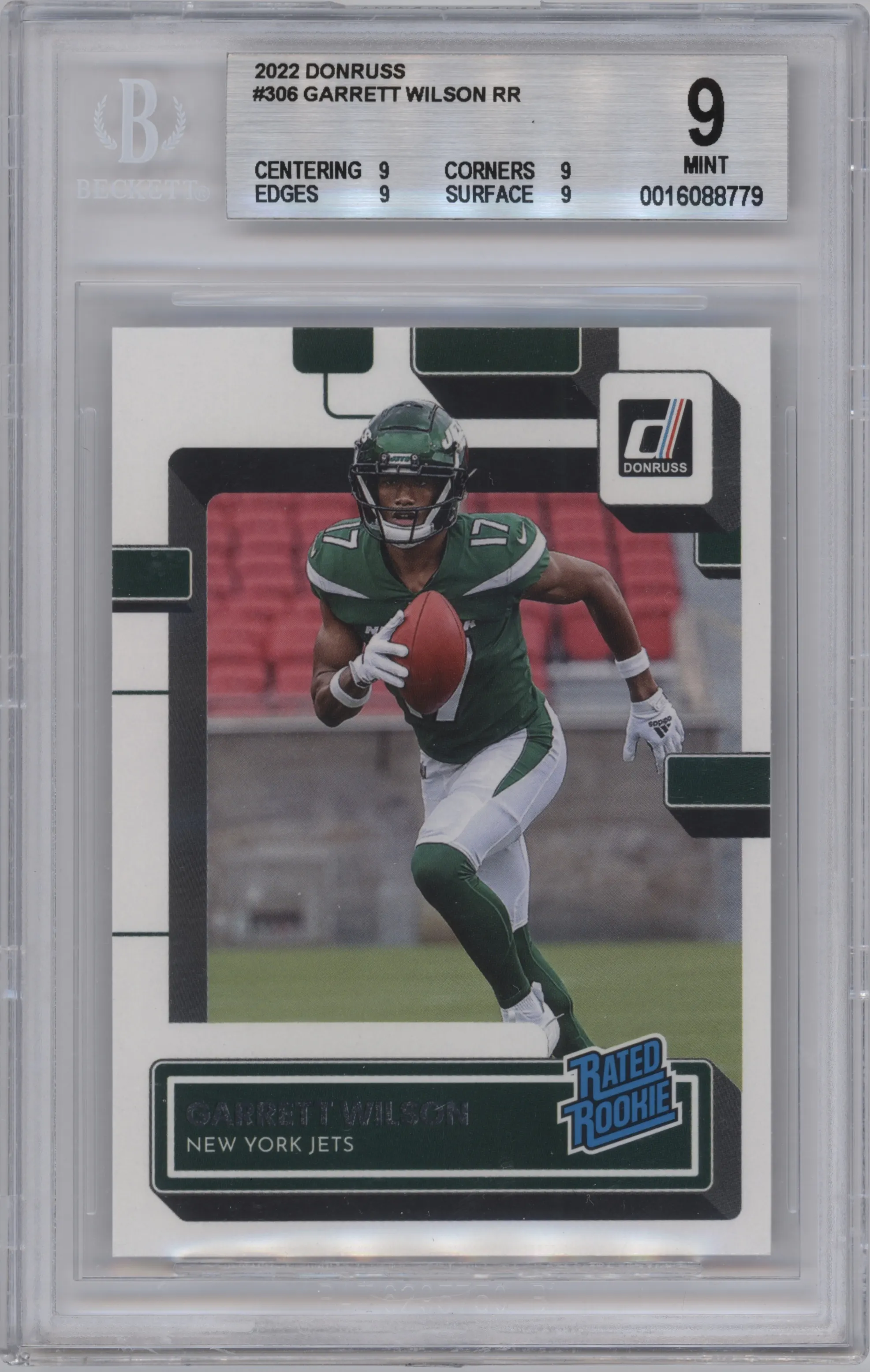 2022 Panini Donruss Rated Rookie Garrett Wilson #306 BGS 9