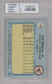 Cal Ripken Jr. from the 1982 Fleer set graded by Beckett and given an overall grade of 7.5.