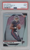 Michael Penix Jr. from the 2024 Panini Prizm set featuring a Silver Prizm parallel graded by PSA and given an overall grade of 9.