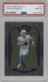 Justin Herbert from the 2020 Panini Select set graded by PSA and given an overall grade of 10.