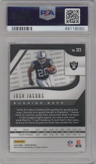Josh Jacobs from the 2019 Panini Prizm set graded by PSA and given an overall grade of 9.