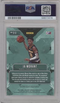 Ja Morant from the 2020-21 Panini Prizm Draft Picks set graded by PSA and given an overall grade of 10.