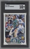 Julio Rodriguez from the 2023 Topps set graded by SGC and given an overall grade of 10.