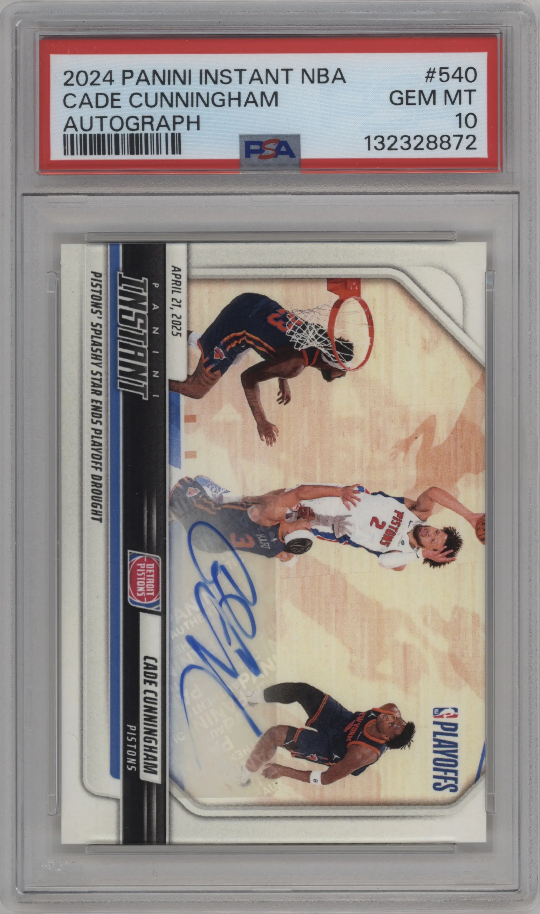 2024 Panini Instant NBA Auto Cade Cunningham #540 PSA 10