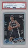 Victor Wembanyama from the 2023-24 Donruss Optic set featuring a Holo parallel graded by PSA and given an overall grade of 9.