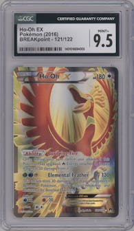 Ho-Oh EX from the 2016 Pokemon XY set graded by CSG and given an overall grade of 9.5.