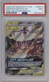 Espeon/Deoxys GX from the 2020 Pokemon S&M set featuring a Tag Team Powers Collection parallel graded by PSA and given an overall grade of 9.