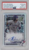 Austin Martin from the 2021 Bowman set featuring a Refractor parallel graded by PSA and given an overall grade of 9.