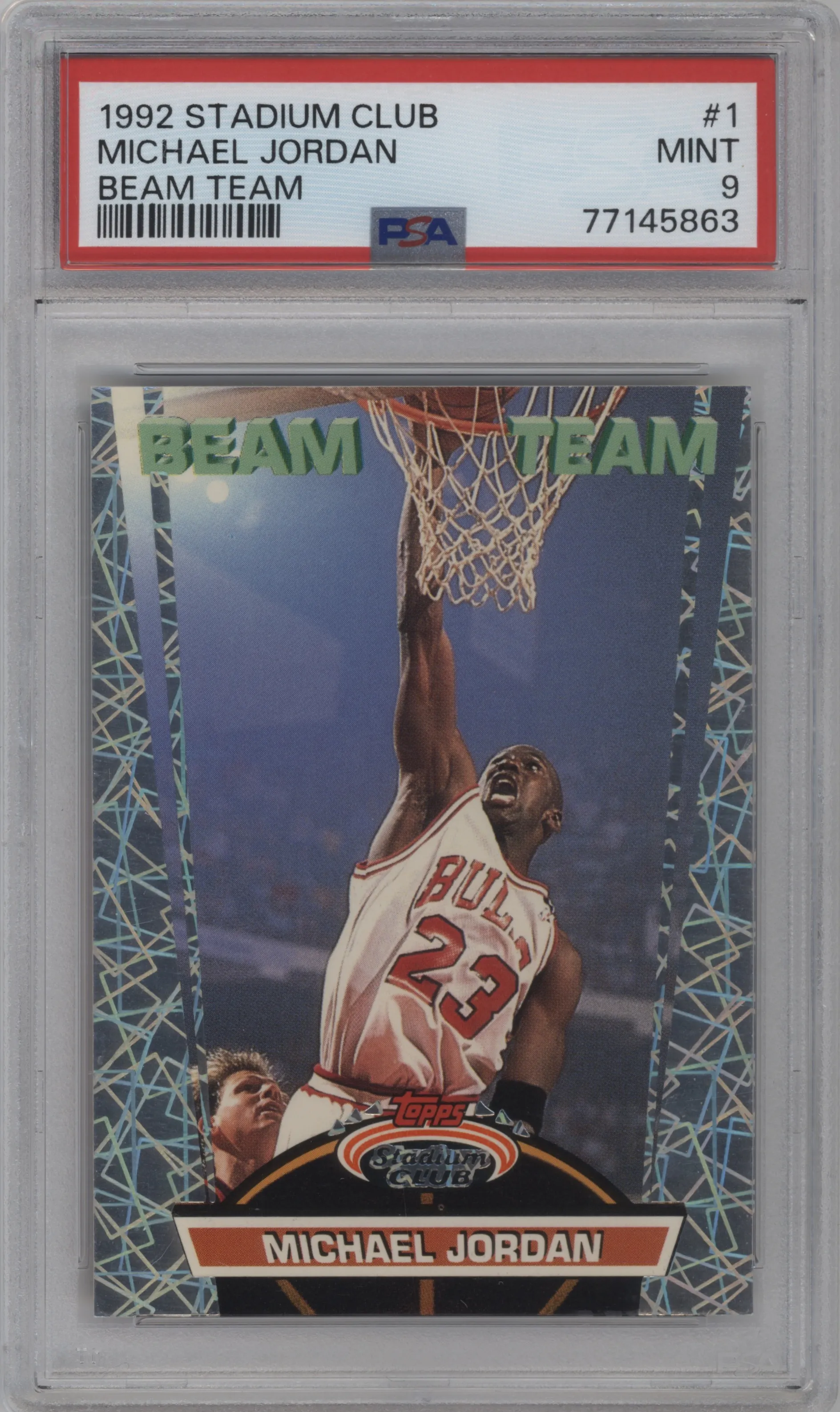 1992 Topps Stadium Club Beam Team Michael Jordan #1 PSA 9