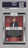 Donovan Clingan from the 2024-25 Panini Prizm set featuring a Silver Prizm parallel graded by PSA and given an overall grade of 10.