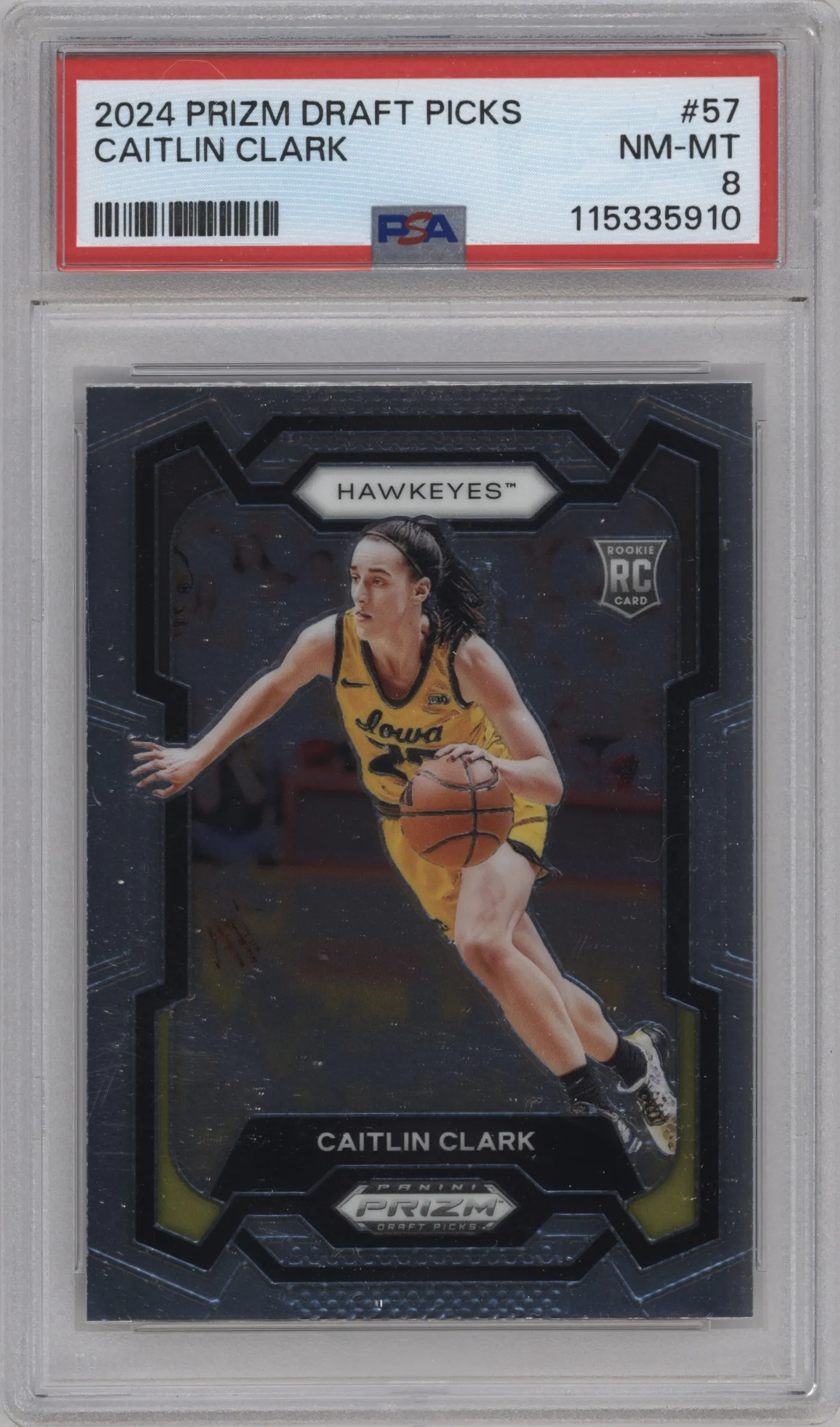 2024 Panini Prizm Draft Picks Caitlin Clark PSA 8