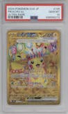 Pikachu ex from the 2024 Pokemon SV JPN set graded by PSA and given an overall grade of 10.