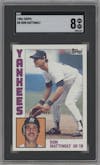 Don Mattingly from the 1984 Topps set graded by SGC and given an overall grade of 8.