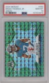 Brian Thomas Jr. from the 2024 Panini Mosaic set featuring a Green Mosaic parallel graded by PSA and given an overall grade of 10.