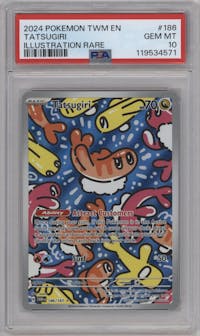 Tatsugiri from the 2024 Pokemon SV set graded by PSA and given an overall grade of 10.