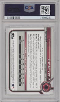 Elly De La Cruz from the 2022 Bowman Draft set graded by PSA and given an overall grade of 9.