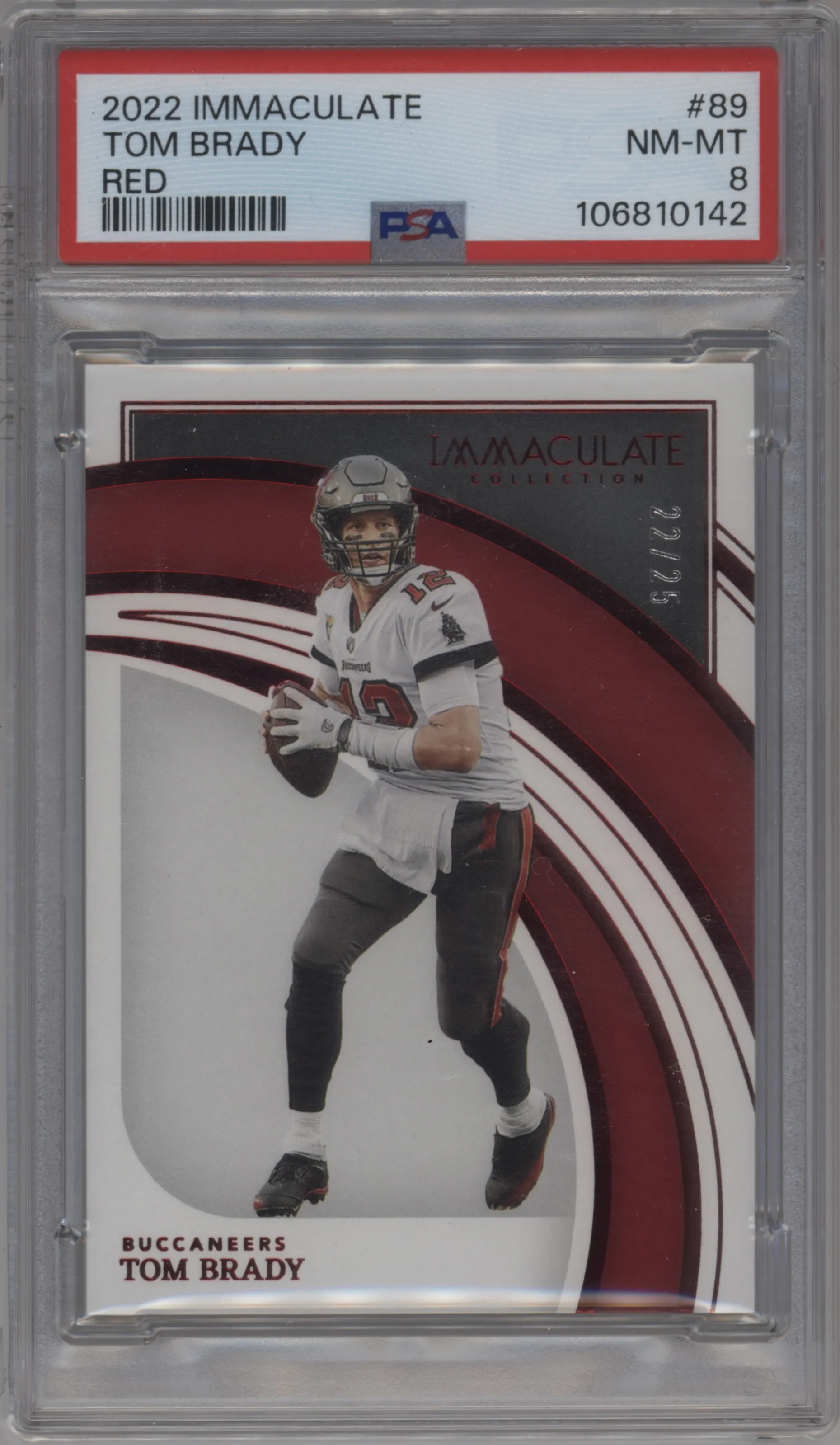 2022 Panini Immaculate Collection Tom Brady Red #89 PSA 8