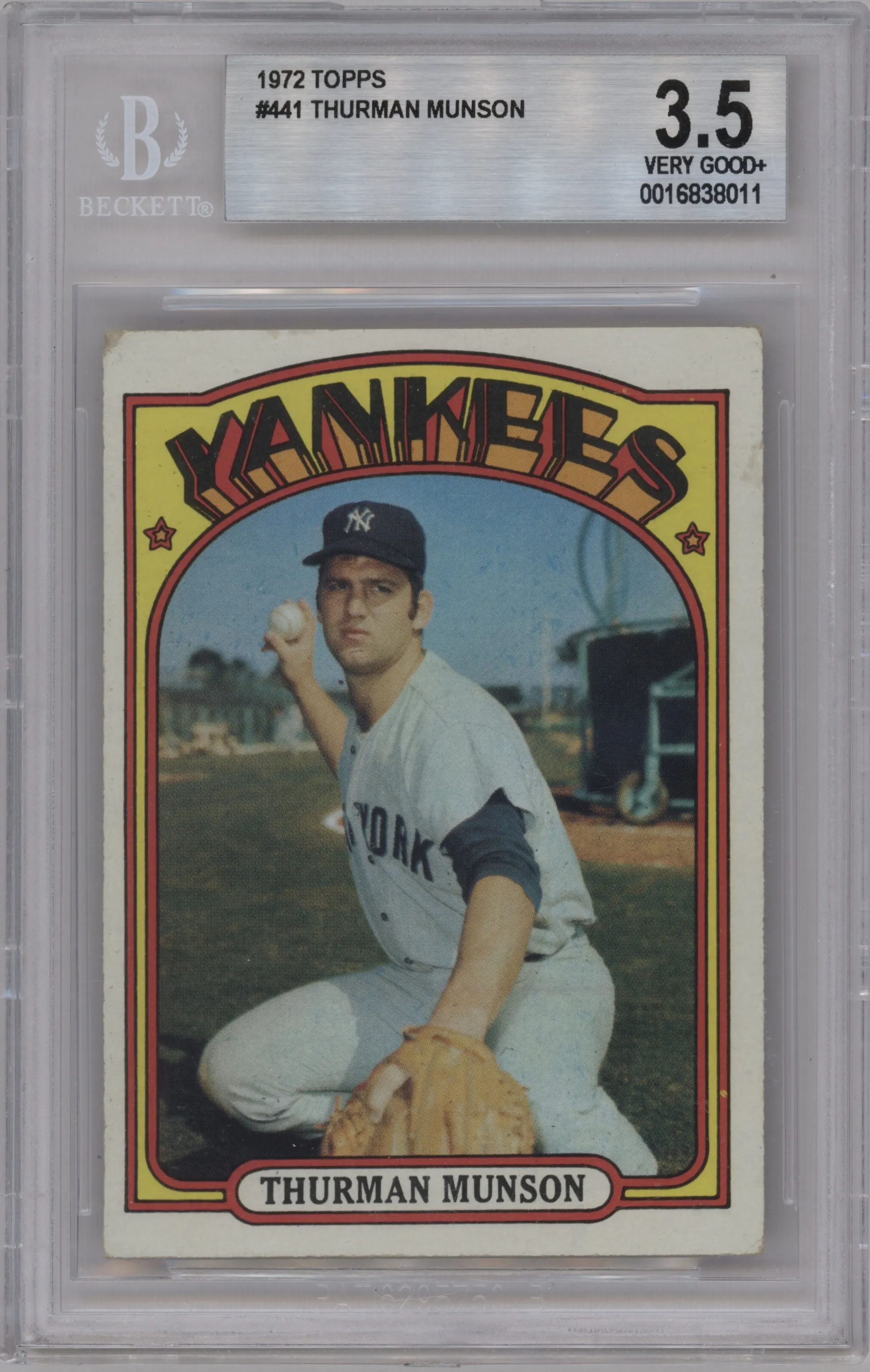 1972 Topps Thurman Munson BGS VERY GOOD+ 3.5 #441 BGS 3.5