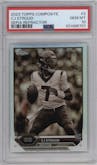 CJ Stroud from the 2023 Topps Composite set featuring a Sepia Refractor parallel graded by PSA and given an overall grade of 10.
