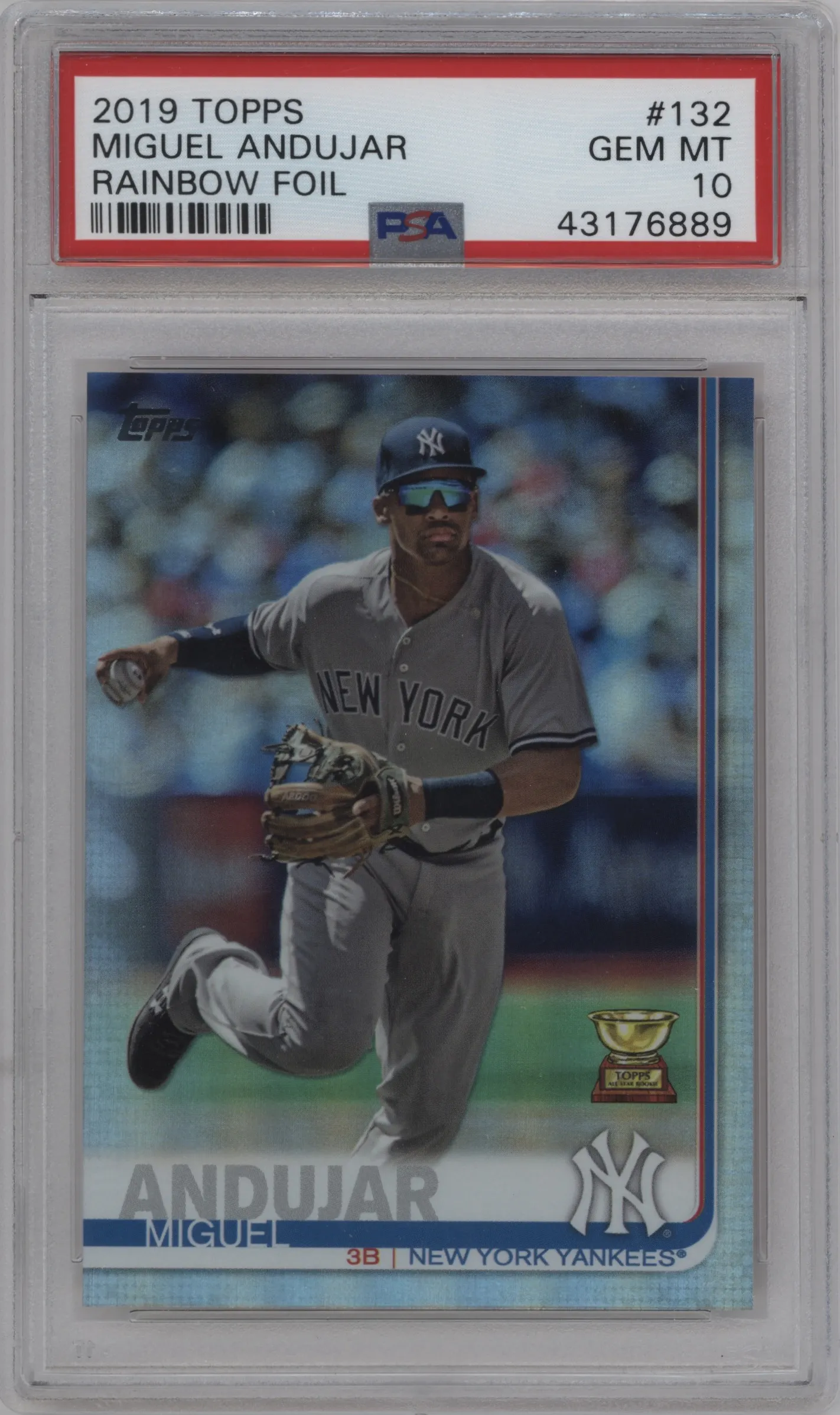 2019 Topps Series 1 Miguel Andujar Rainbow Foil #132 PSA 10
