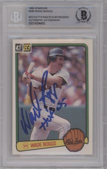 Wade Boggs from the 1983 Donruss set graded by Beckett and given an overall grade of 0.