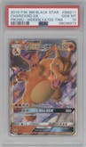 Charizard GX from the 2019 Pokemon S&M  set featuring a Hidden Fates Tins parallel graded by PSA and given an overall grade of 10.