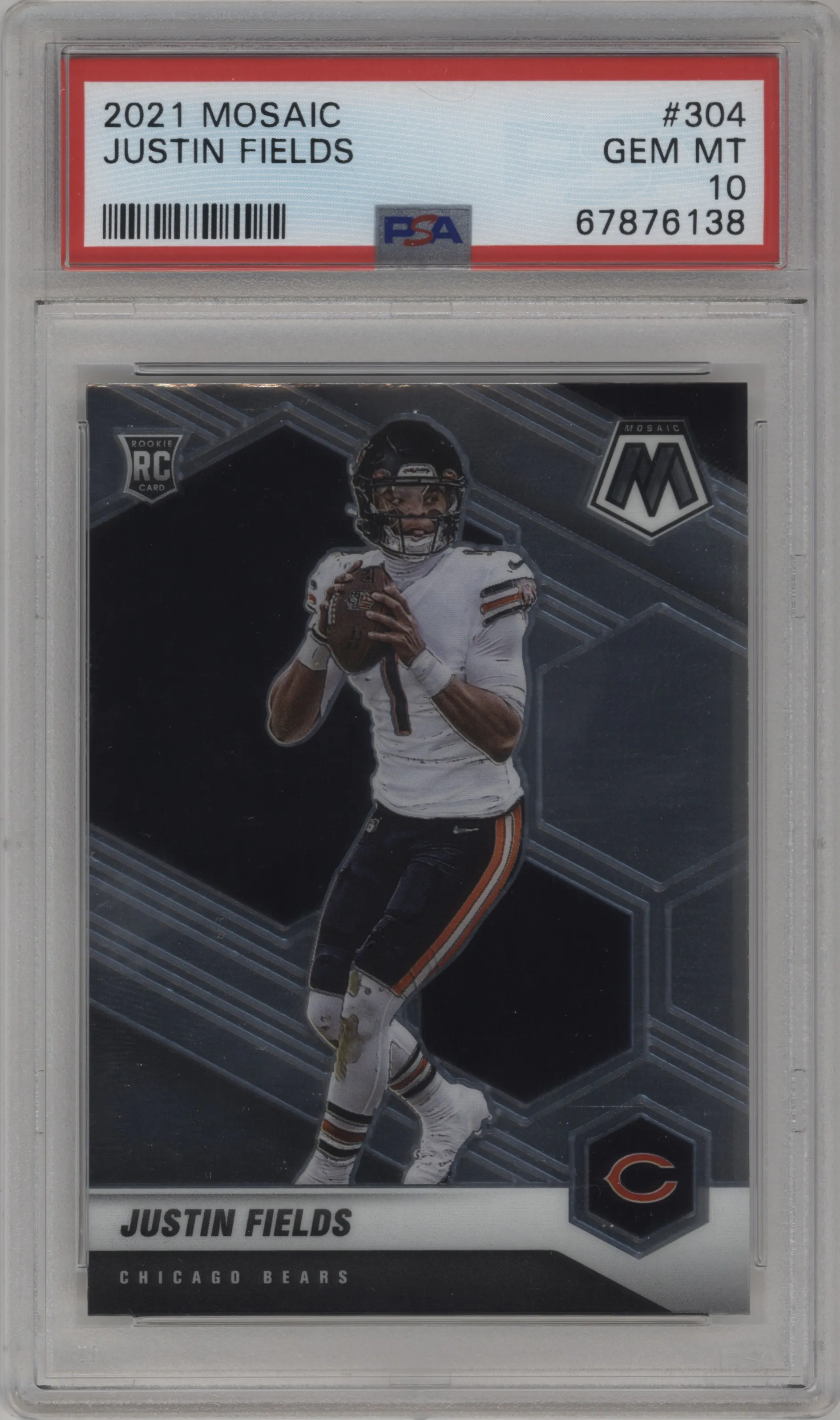 2021 Panini Mosaic Justin Fields #304 PSA 10