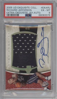 Richard Jefferson from the 2005-06 Upper Deck Exquisite Collection  set graded by PSA and given an overall grade of 9.